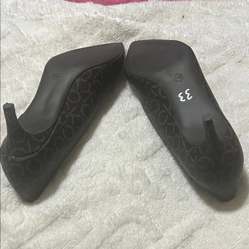 Calvin Klein Brown Patterned Heels - Picture 4 of 5